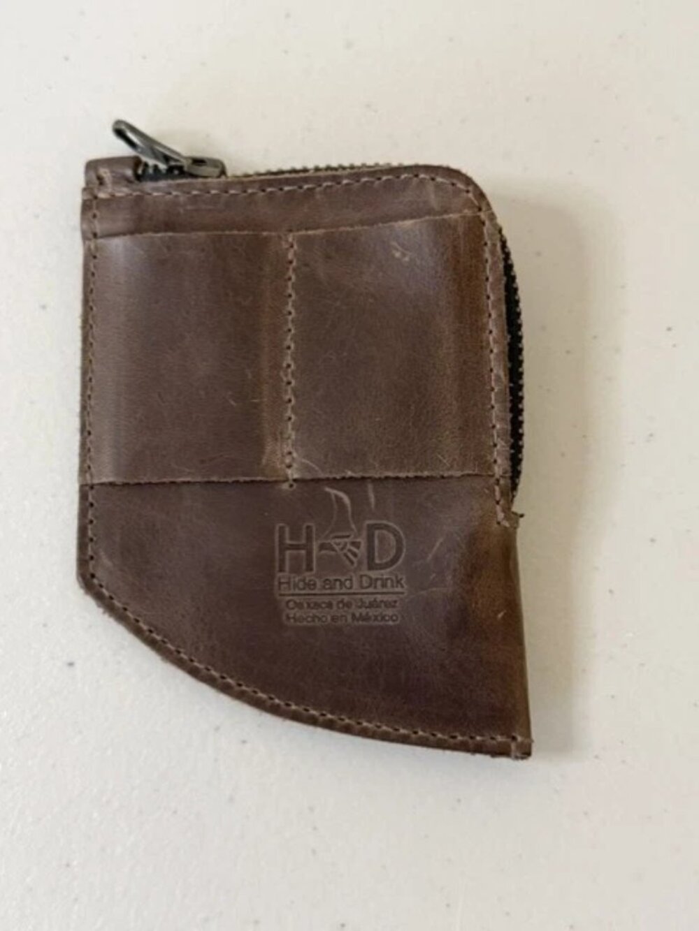 Hide and Drink, EDC Pocket Wallet, Curved, Bourbon Brown - Slim
